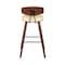 Armen Living Fox 28.5" Bar Height Cream Faux Leather and Walnut Wood Mid-Century Modern Bar Stool LCFOBAWACR30 - alternate 3